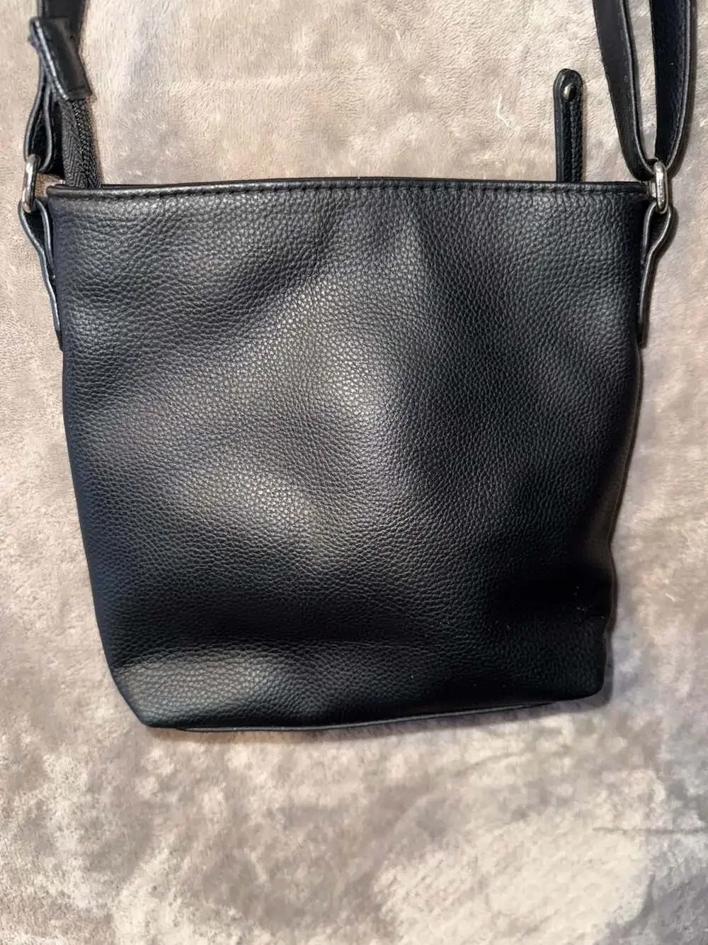 Rosetti Black Faux Leather Multi-Pocket Crossbody Bag